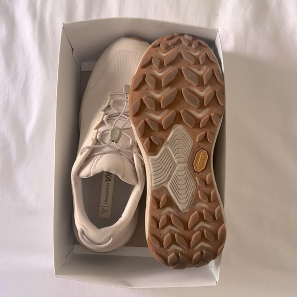 Hoka Transport Off-White and Tan Running Shoes - Picture 3 of 5